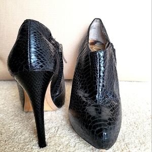 𝅺SAM Edelman Sequined High Heels Zip Ankle  Booties Black Size 9 1/2